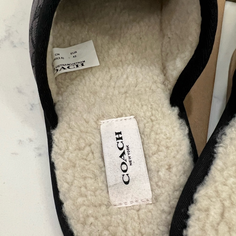 Coach Black and Gray Slippers - Picture 9 of 10